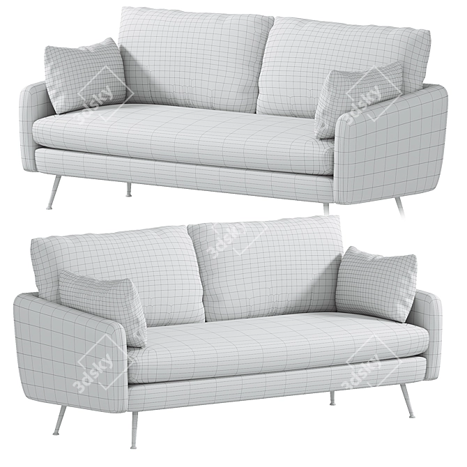 Modern Park Sofa in Velvet 3D model image 3