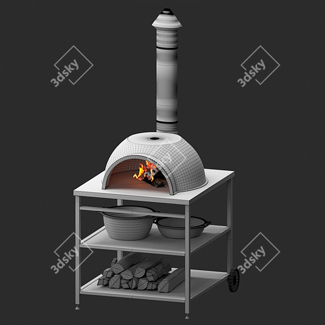 Versatile Iron Garden Stove 3D model image 3