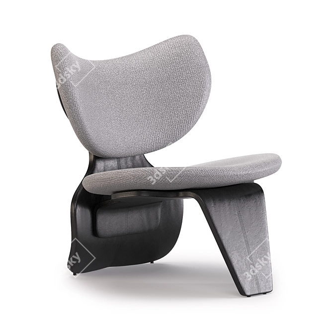 Sleek Hourglass Armchair Molded Glass 3D model image 1