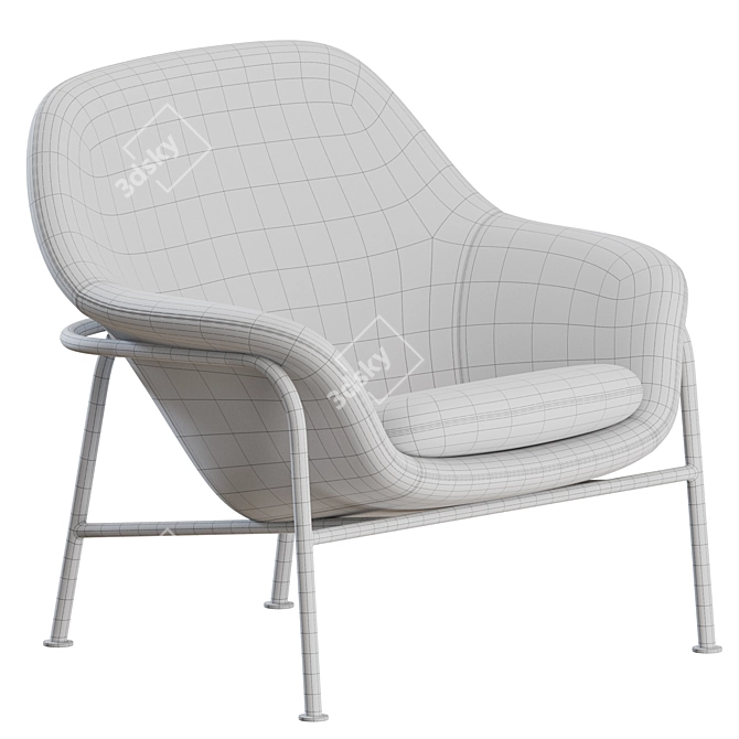 Modern Metal Lounge Chair, Normann Copenhagen 3D model image 3