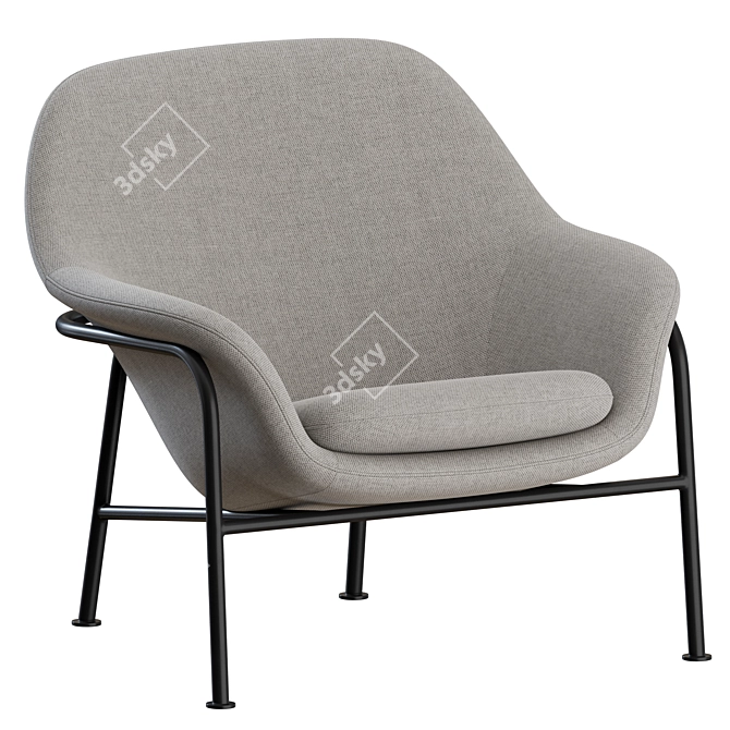 Modern Metal Lounge Chair, Normann Copenhagen 3D model image 5