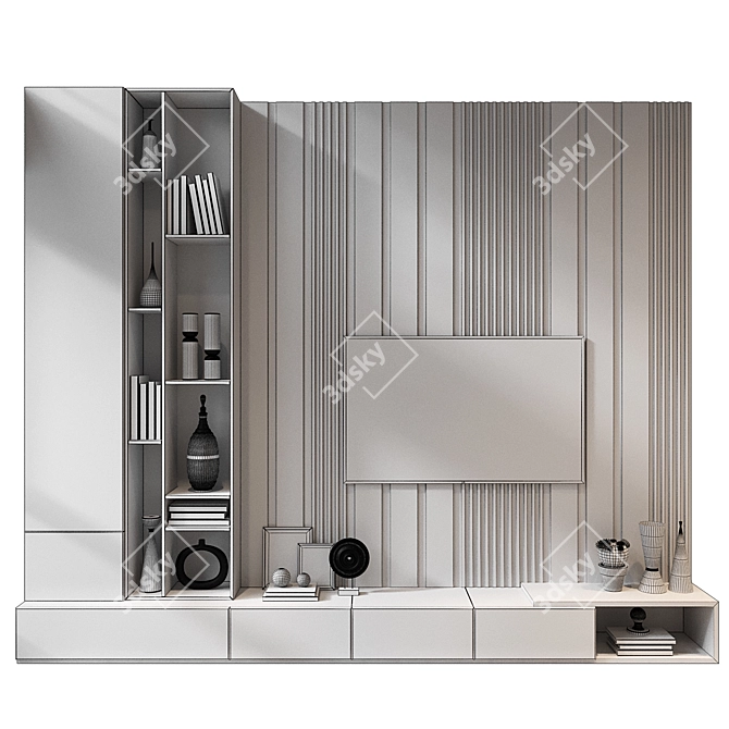 Modern TV Wall Decor Stand 3D model image 3