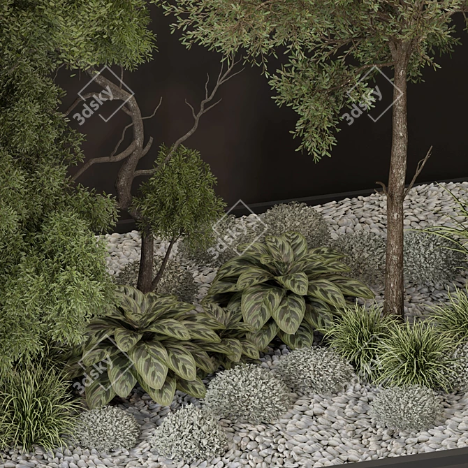 Cozy Garden Tree Set 3D model image 2