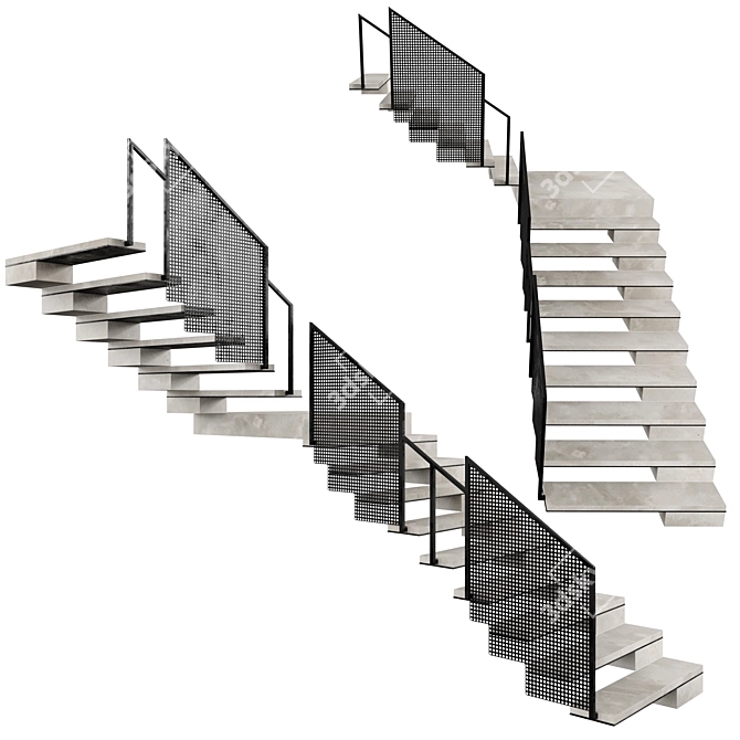 Contemporary Stairs V10 2014 3D model image 2