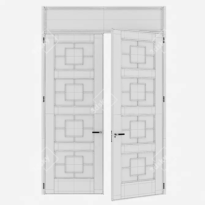 Corona Aluminium 322 Door Render 3D model image 4