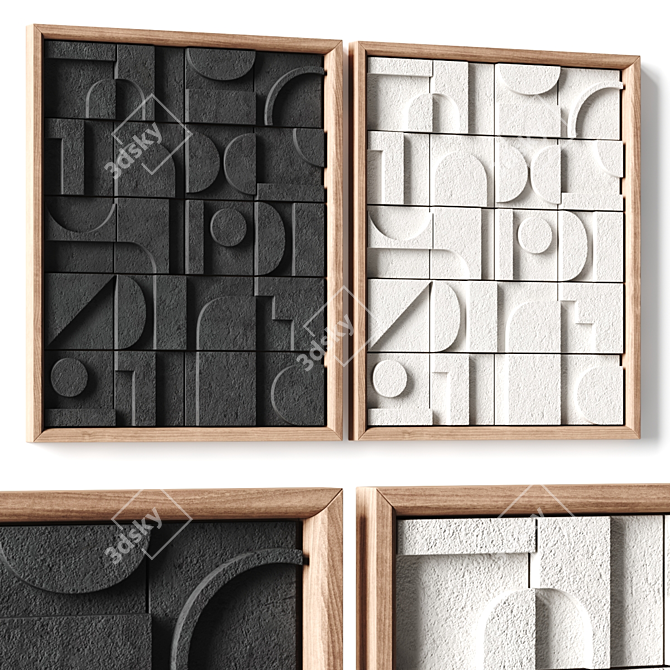 Stone Relief Wall Art Sculpture 3D model image 1