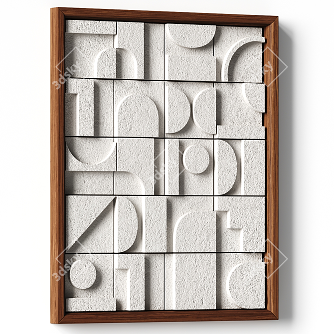 Stone Relief Wall Art Sculpture 3D model image 3