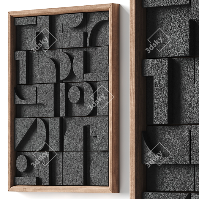 Stone Relief Wall Art Sculpture 3D model image 5