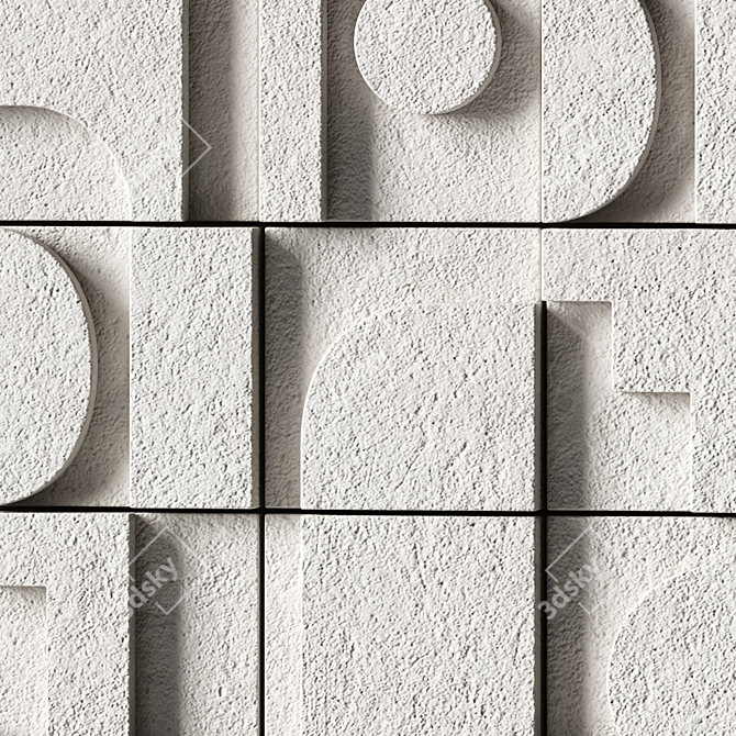 Stone Relief Wall Art Sculpture 3D model image 6