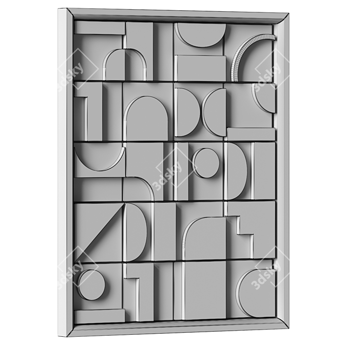 Stone Relief Wall Art Sculpture 3D model image 7