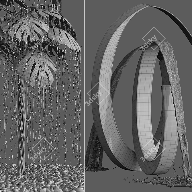 Fountain Figures Landscaping Elements 3D model image 7