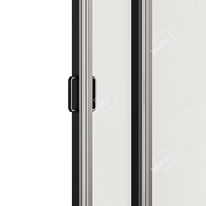 Modern Metal Glass Door Set 3D model image 4