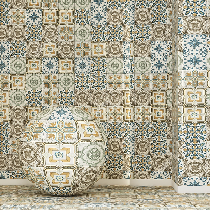 4K Seamless Moroccan Tiles Texture 3D model image 2