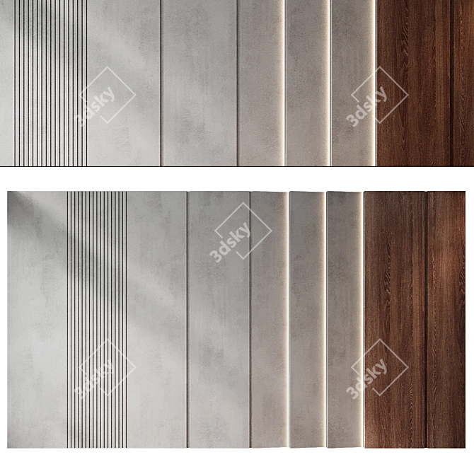 Modern 3D Wall Panel Decor 3D model image 1