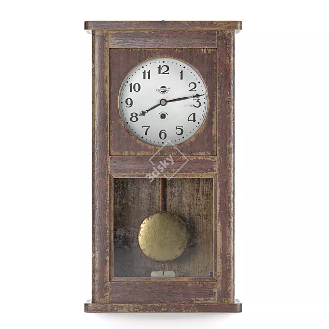 Orlov Wall Clock with Pendulum 3D model image 2