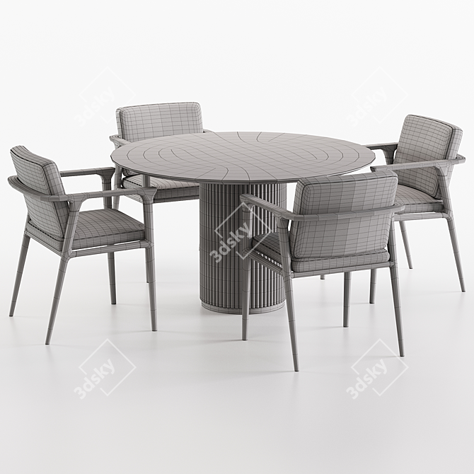 Modern Dining Set 2017 Furniture 3D model image 3