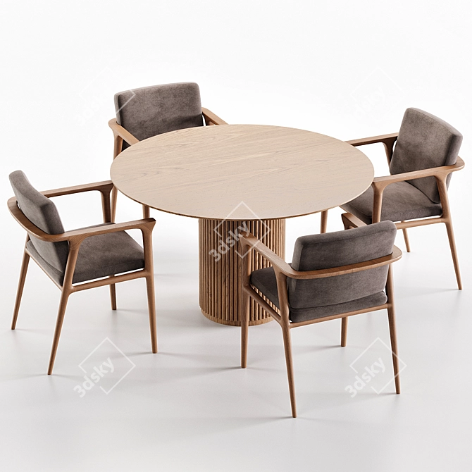 Modern Dining Set 2017 Furniture 3D model image 4