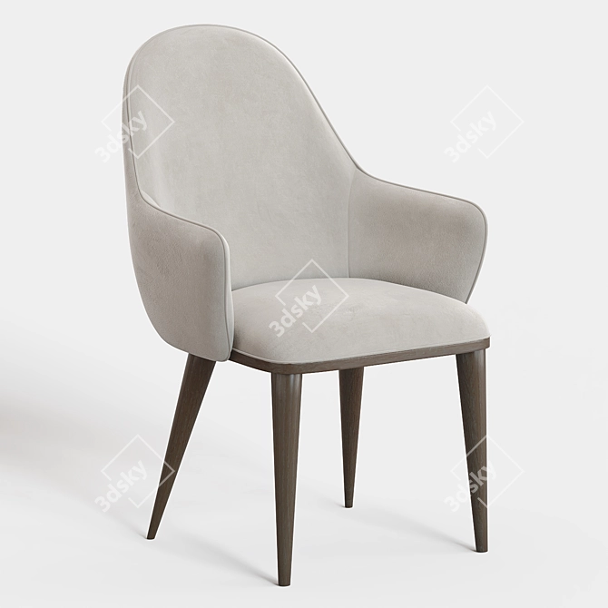 Elegant Art Deco Romeo Armchair 3D model image 1