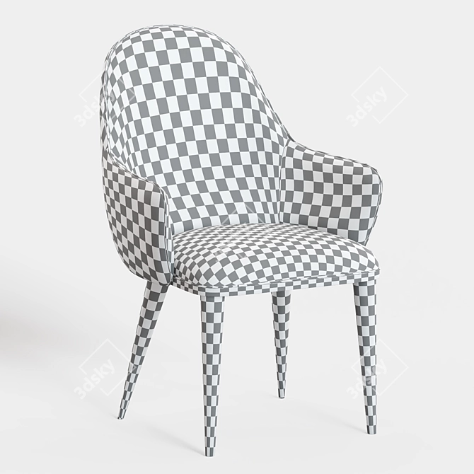 Elegant Art Deco Romeo Armchair 3D model image 4