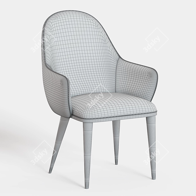 Elegant Art Deco Romeo Armchair 3D model image 5