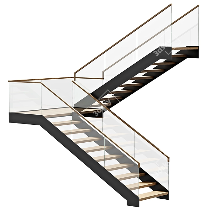 Sleek Modular Staircase Solution 3D model image 1