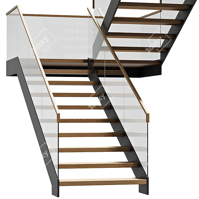 Sleek Modular Staircase Solution 3D model image 3