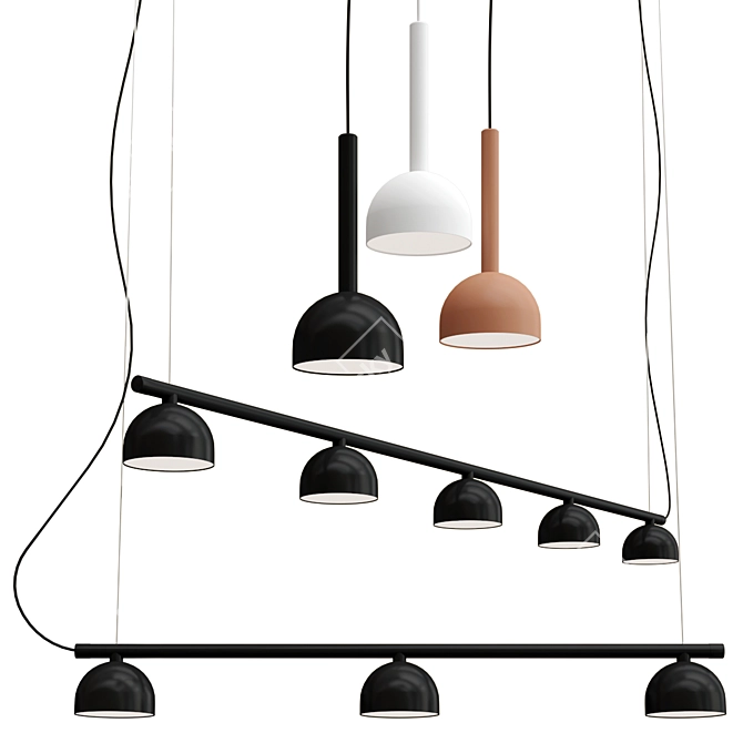 Elegant Blush Pendant Lighting Solution 3D model image 1