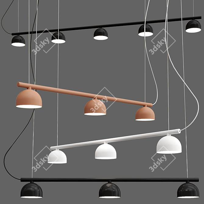 Elegant Blush Pendant Lighting Solution 3D model image 2