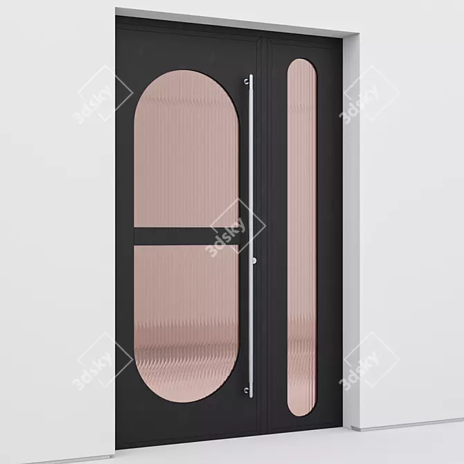 Modern Aluminium Entry Door 325 3D model image 2