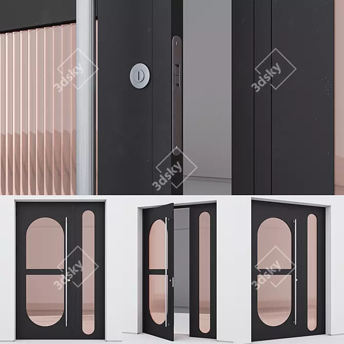 Modern Aluminium Entry Door 325 3D model image 3