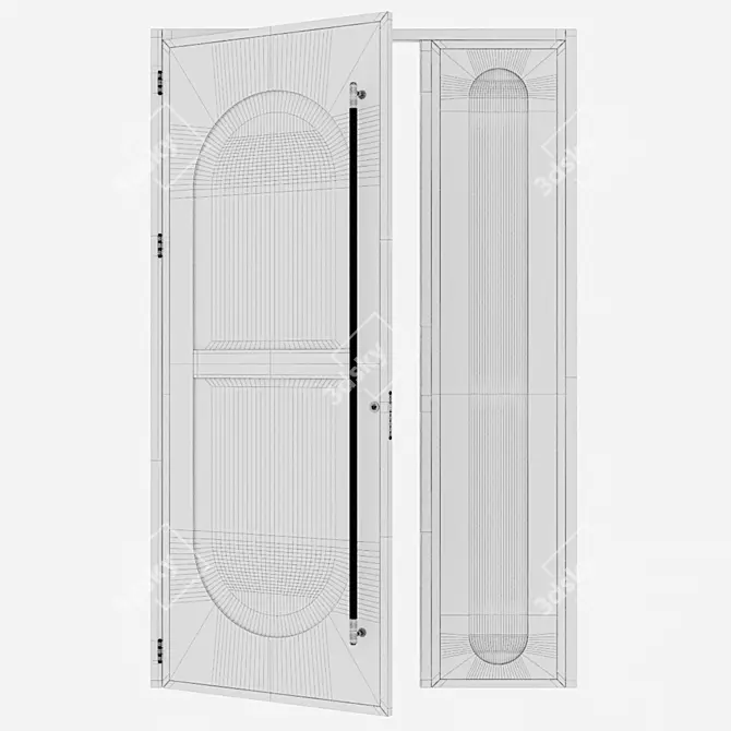 Modern Aluminium Entry Door 325 3D model image 4