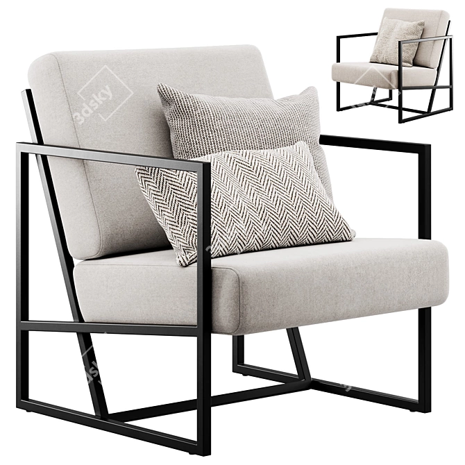 Metal Frame Lounge Chair by Gap 3D model image 1