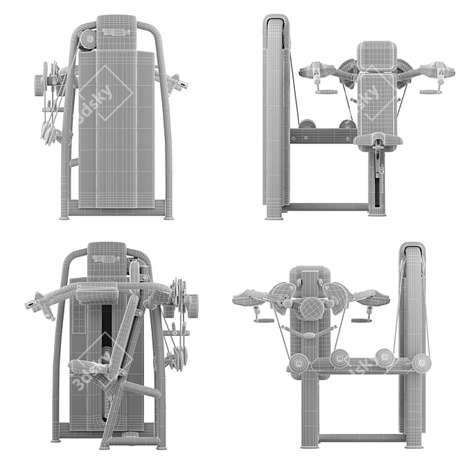 Technogym Selection 700 - Delts Machine, PBR Material Set 3D model image 6