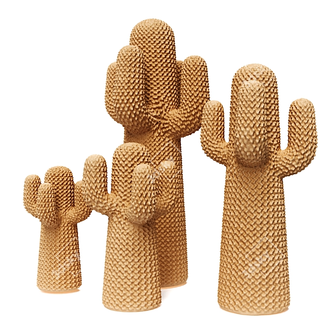 Cacti Plastic Sculpture Set 3D model image 4