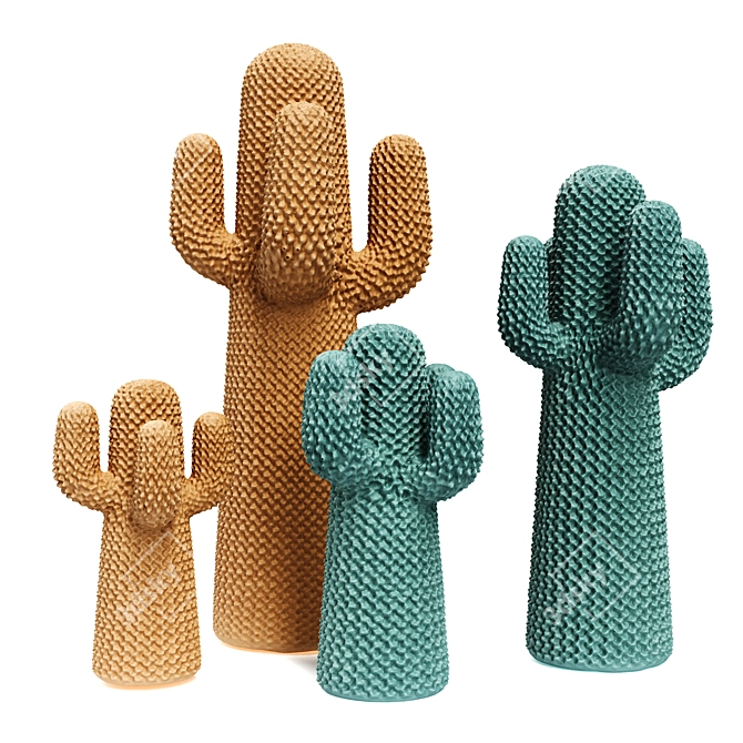 Cacti Plastic Sculpture Set 3D model image 5