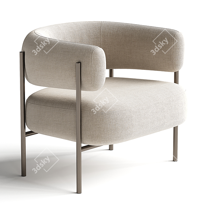 Elegant Modern Blanc Armchair 3D model image 3