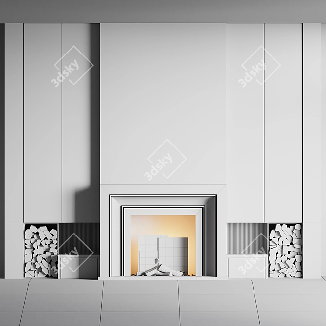 High-Quality Fireplace Model for VRay 3D model image 4