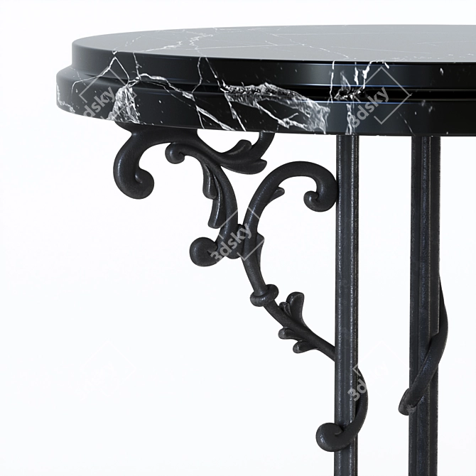 Iron Table with Marble Top 3D model image 3