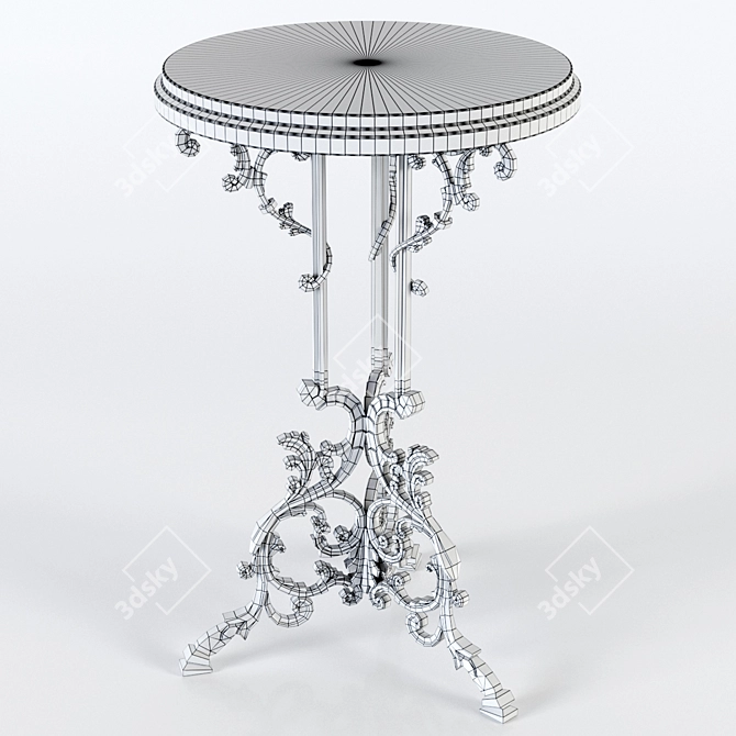 Iron Table with Marble Top 3D model image 5