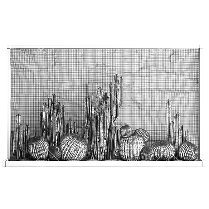 Desert Cacti Collection Set 3D model image 7