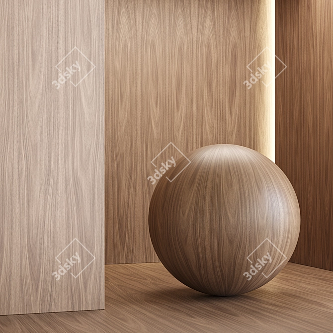 Walnut Wood Texture Seamless 6 Colors 3D model image 2