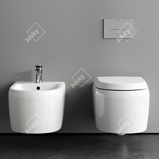 Modern Qatego Wall-Hung Toilet 3D model image 3