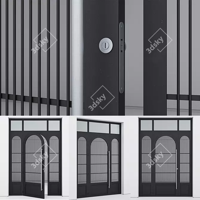 Sleek Aluminium 3D Door Design 3D model image 3