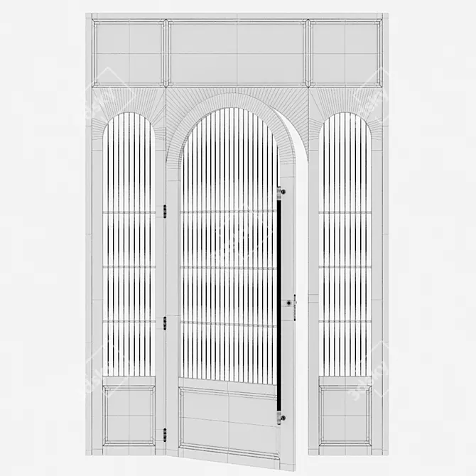 Sleek Aluminium 3D Door Design 3D model image 4