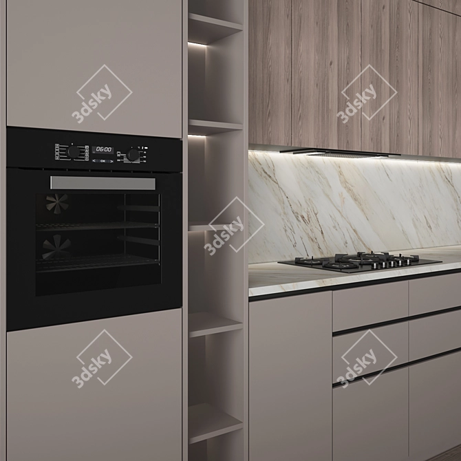 Edit-friendly Modern Kitchen with Appliances 3D model image 5