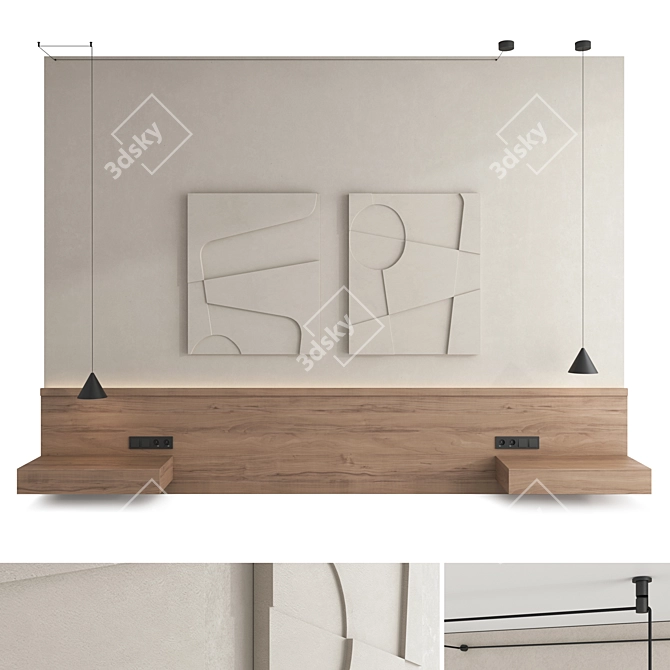 Modern 3D Wall Panel Set 3D model image 1