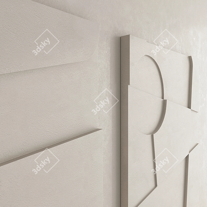 Modern 3D Wall Panel Set 3D model image 2