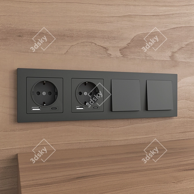 Modern 3D Wall Panel Set 3D model image 6