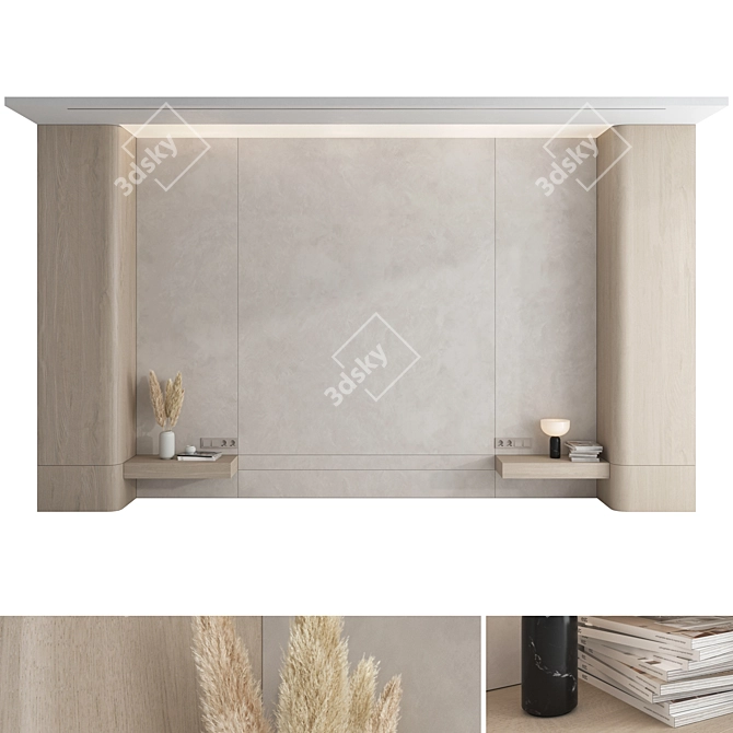 Elegant 3D Wall Panel Set 3D model image 1