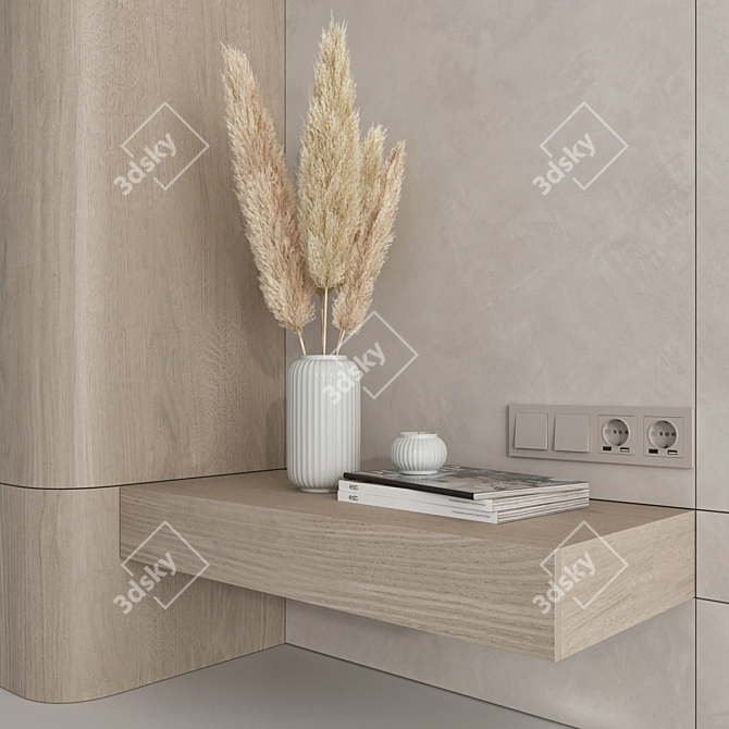 Elegant 3D Wall Panel Set 3D model image 2